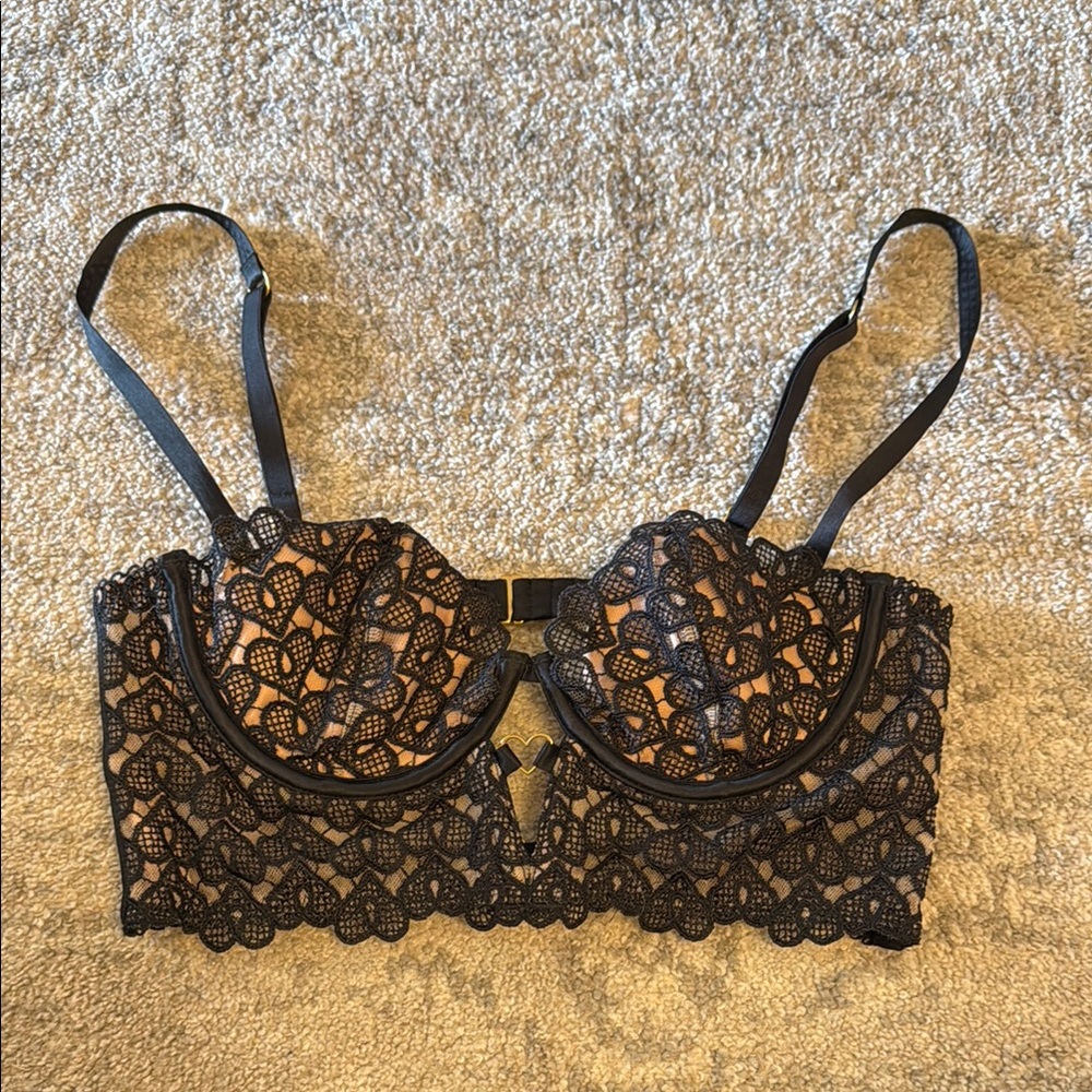Victoria's Secret Black Lace Balconette Bra